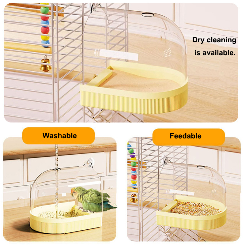 Parrot transparent bathtub. It - đánh giá và giá Feeding